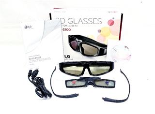 LG AG-S100 3D Glasses Active Shutter Rechargeable Includes Accessories